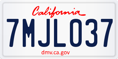 CA license plate 7MJL037