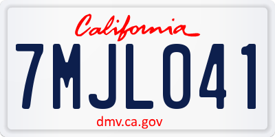 CA license plate 7MJL041