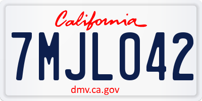 CA license plate 7MJL042