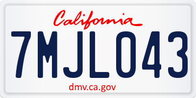 CA license plate 7MJL043
