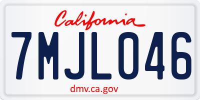 CA license plate 7MJL046