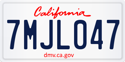 CA license plate 7MJL047