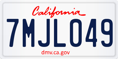 CA license plate 7MJL049