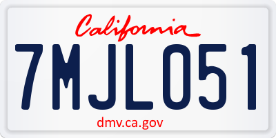 CA license plate 7MJL051