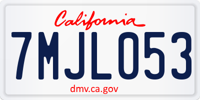 CA license plate 7MJL053