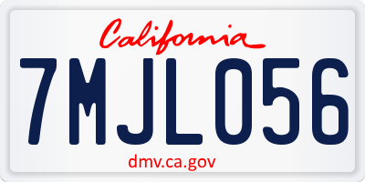 CA license plate 7MJL056