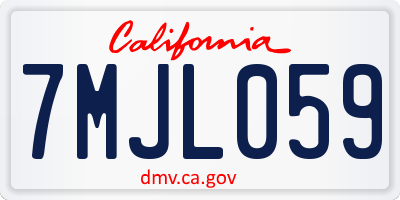 CA license plate 7MJL059