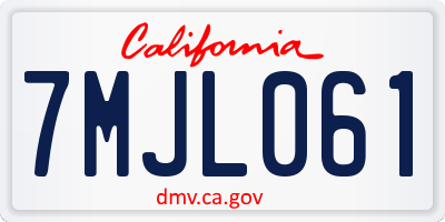 CA license plate 7MJL061