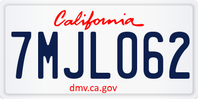 CA license plate 7MJL062