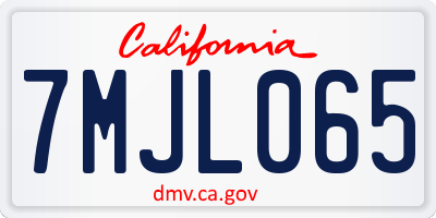 CA license plate 7MJL065