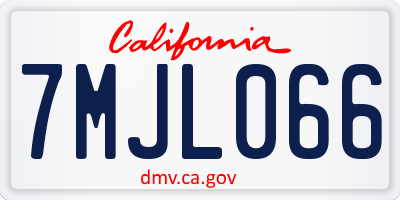 CA license plate 7MJL066