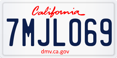 CA license plate 7MJL069