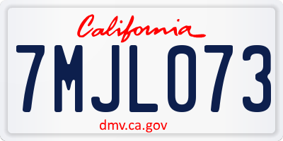 CA license plate 7MJL073