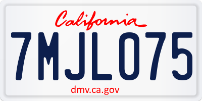 CA license plate 7MJL075