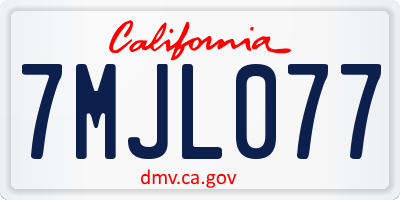 CA license plate 7MJL077