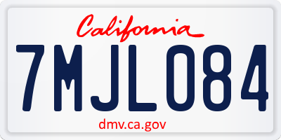 CA license plate 7MJL084