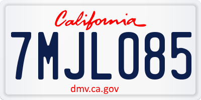 CA license plate 7MJL085