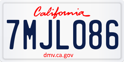 CA license plate 7MJL086