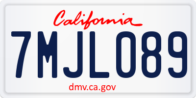 CA license plate 7MJL089