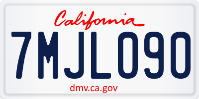 CA license plate 7MJL090