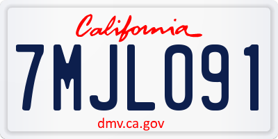 CA license plate 7MJL091