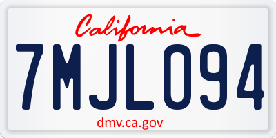 CA license plate 7MJL094