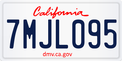 CA license plate 7MJL095