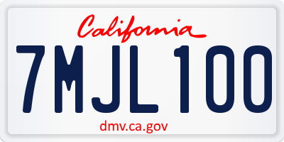 CA license plate 7MJL100