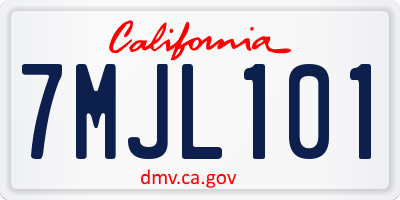 CA license plate 7MJL101