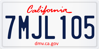 CA license plate 7MJL105