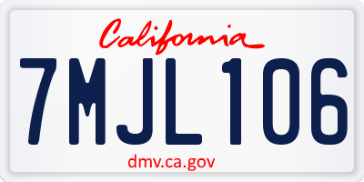 CA license plate 7MJL106