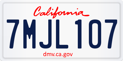 CA license plate 7MJL107