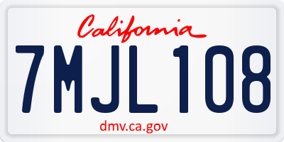 CA license plate 7MJL108