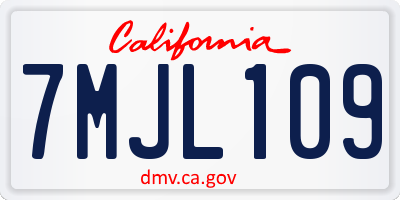 CA license plate 7MJL109