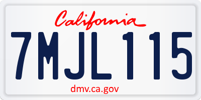 CA license plate 7MJL115