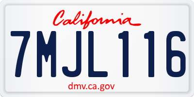 CA license plate 7MJL116