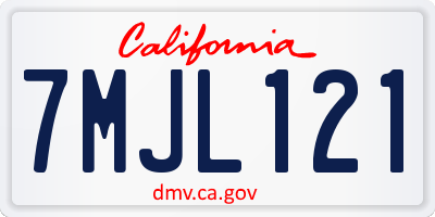 CA license plate 7MJL121