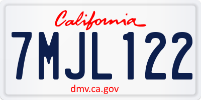 CA license plate 7MJL122