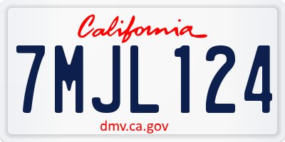 CA license plate 7MJL124