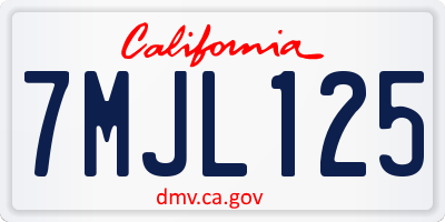 CA license plate 7MJL125