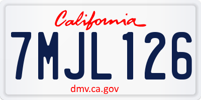 CA license plate 7MJL126