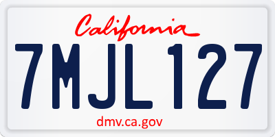 CA license plate 7MJL127