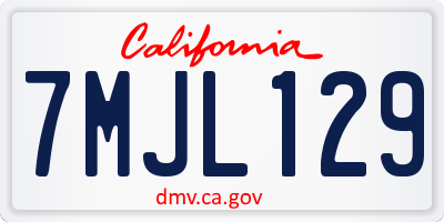 CA license plate 7MJL129