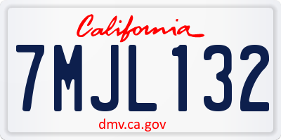 CA license plate 7MJL132