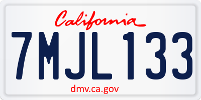 CA license plate 7MJL133