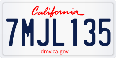 CA license plate 7MJL135