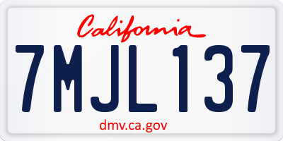 CA license plate 7MJL137