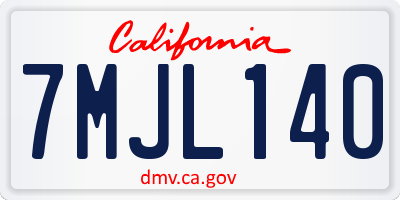 CA license plate 7MJL140