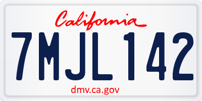 CA license plate 7MJL142