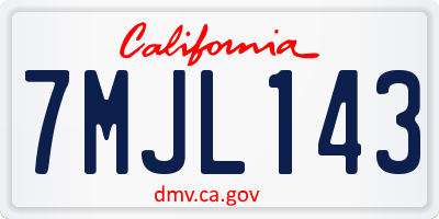 CA license plate 7MJL143